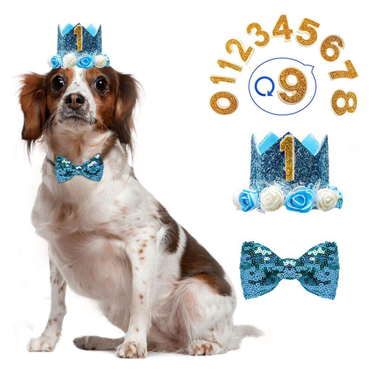 Dog Birthday, Dog Birthday Hat Bow Tie Set, Hat Set For Dogs And Cats, Pet Birthday Parties Decorations Pets Birthday Gift Puppy Kitten