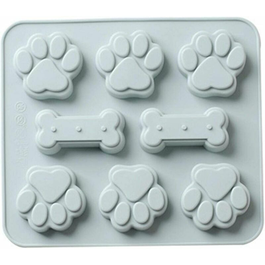 Monly - Silicone Mousse Molds with Cat Claws and Bones, 8 Hollow Chocolate Molds diy Cake Baking Tool Jelly Mold Handmade Desserts Model