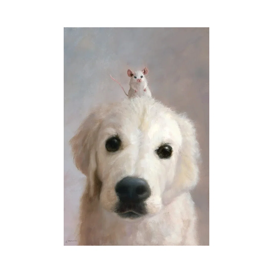 Puppy Emma and Pal Chuckie by Stuart Dunkel - Wrapped Canvas Painting