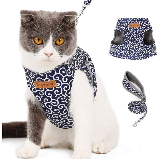 Cat Harness and Leash Set, Adjustable Cat Vest, Kitten Jacket, Cat Chest Harness, Ultralight, Anti-Escape, Adjustable, for Pet Puppies