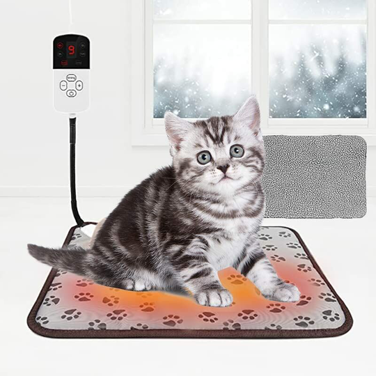 Joorrt - Pet heating cushion, improved electric thermal carpet for dog and cat, heating mat with adjustable temperature, with automatic stop timer,