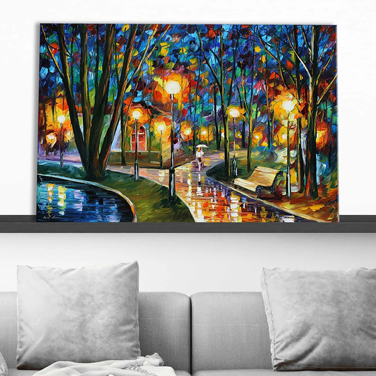Park by the Lake by Leonid Afremov - Wrapped Canvas Painting