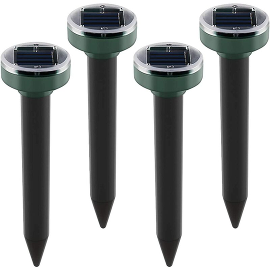 Osqi - Solar Mole Repellent, 4 Pack Ultrasonic Solar Power Animals Repeller Waterproof for Outdoor Garden Lawn Yard Get Rid of Moles Voles Gophers