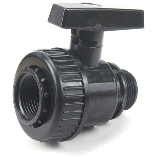Aougo - 1pcs 1/2'~2' Female-Male Thread upvc Ball Valve, Aquarium pvc Pipe Globe Valve, Garden Union Connectors Irrigation Water Pipe (Size : 3l4inch)