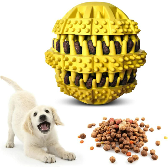Qersta - Dog Toy Ball, Dog Chew Toy Toothbrush Treat Dispenser Dog Toy Ball, Interactive Dog Toys for Cleaning Bored Teeth Treats Dispensing iq
