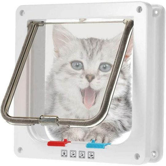 Microchip Cat Flap Microchip Cat Flap Brown Microchip Cat Flap Cat Flap with Screw Kits for Cat and Small Dog White (Medium)