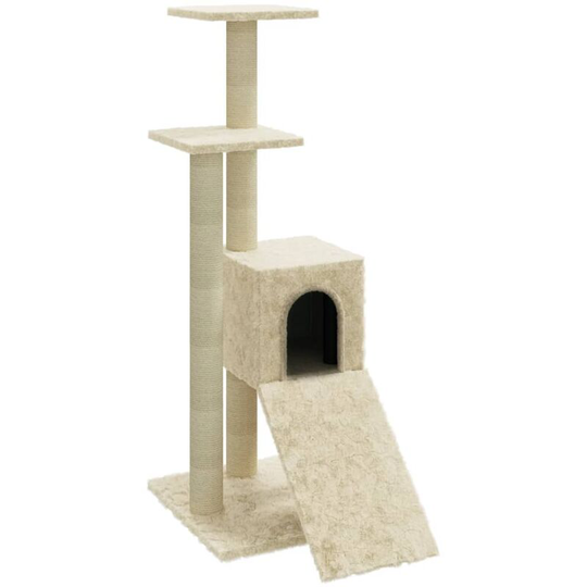 Cat Tree with Sisal Scratching Posts Cream 92 cm Vidaxl Cream