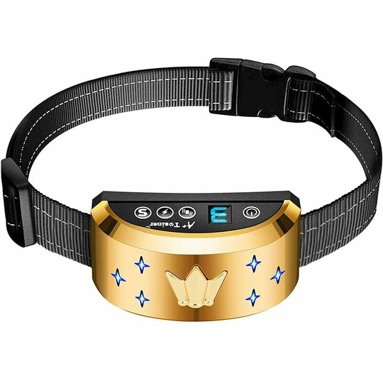 Bearsu - Rechargeable Automatic Electric Dog Bark Control Collar with 7 Adjustable Levels, 3 Sensitivity/Vibration/Shock Modes 19-62CM Adjustable