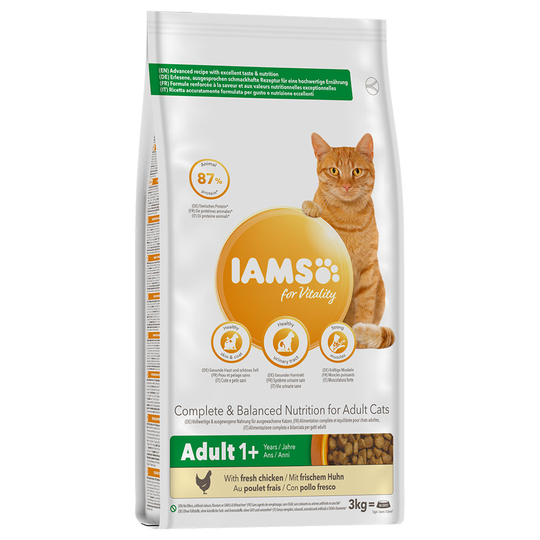IAMS for Vitality Adult Fresh Chicken Dry Cat Food - 3kg