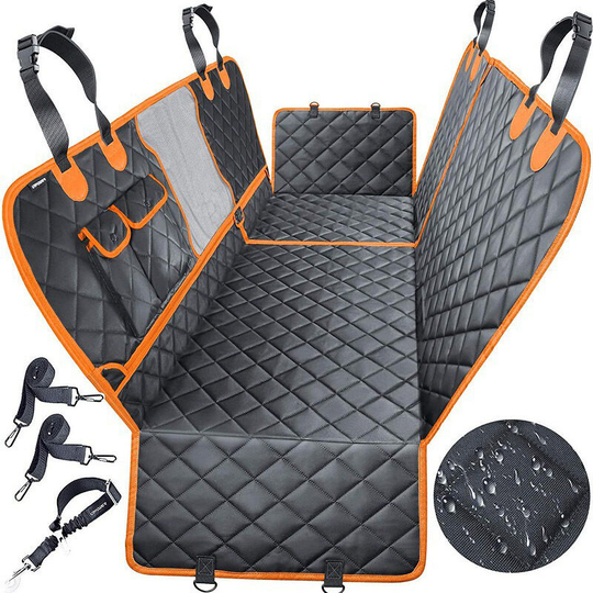 Sun Flowergb - Dog Car Seat Cover for Car/Truck/SUV Backseat, Waterproof Dog Car Hammock with Mesh Windows, Dog Harness, Durable Pet Car Seat Cover,