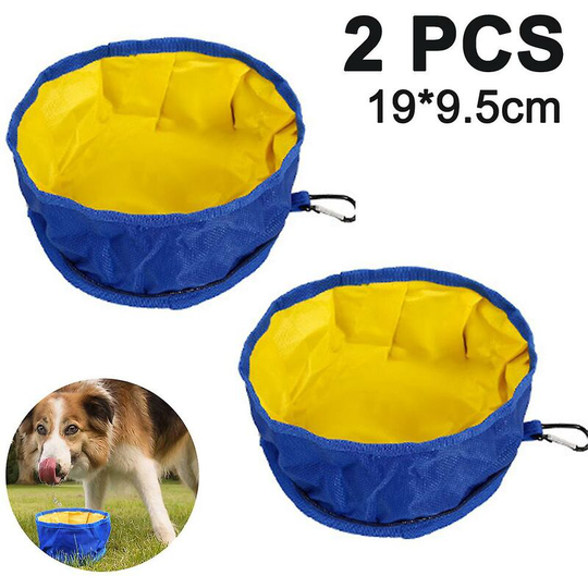 2pcs19*9.5 Pet Dog Bowl Blue- ssxjv