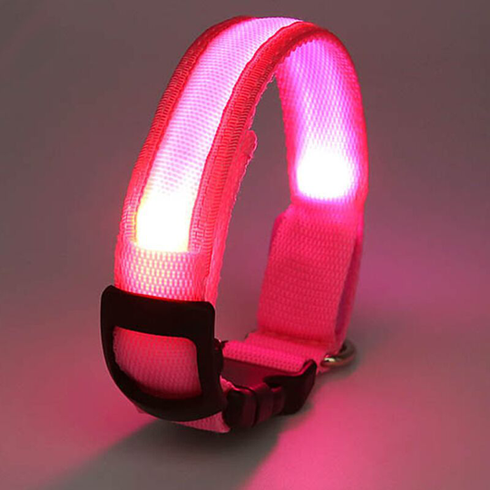 Rechargeable Light Emitting Dog Collar Lamp, Soft Mesh Adjustable Safety Dog Collar for Comfort,