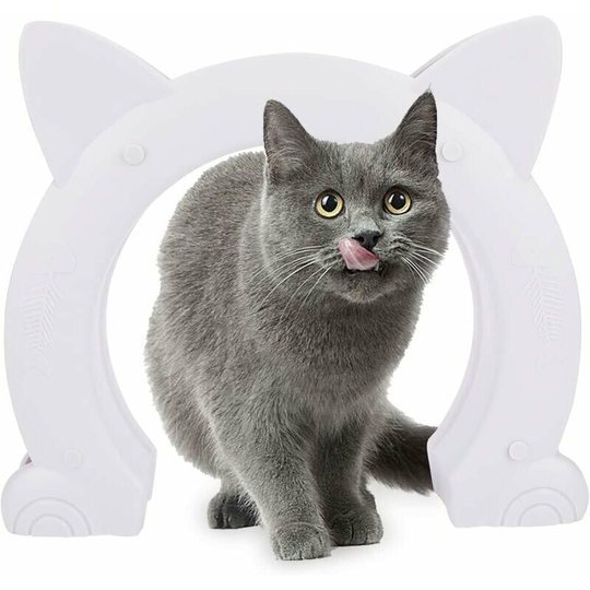Pet Door, 2-Way Cat Door for Large Dogs, abs Plastic Pet Door, Cat Door for pvc Hollow Interior Door or Solid Interior Door (White)