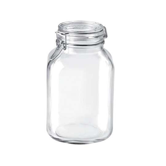 (Clear, 3 Litres) Bormioli Rocco Clamp Lid Air Tight Storage Jar