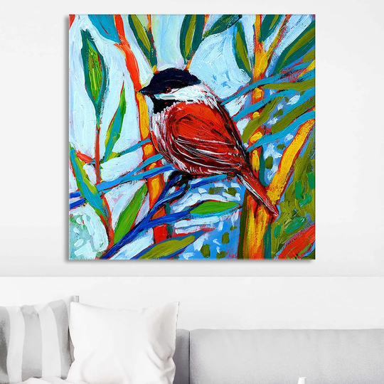 'Bird XVI' by Jennifer Lommers - Wrapped Canvas Painting Print