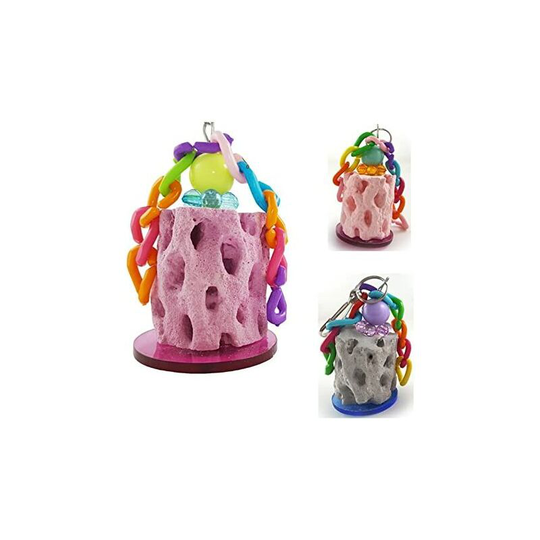 Calcium Chewing Snacks for Hamsters Birds Parrots Parakeets Cockatoos Conures Small Animals Hanging Cage 1 Piece Random Colors