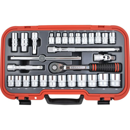 Metric Socket Set30 Piece 1/2' Square Drive - Kennedy-pro