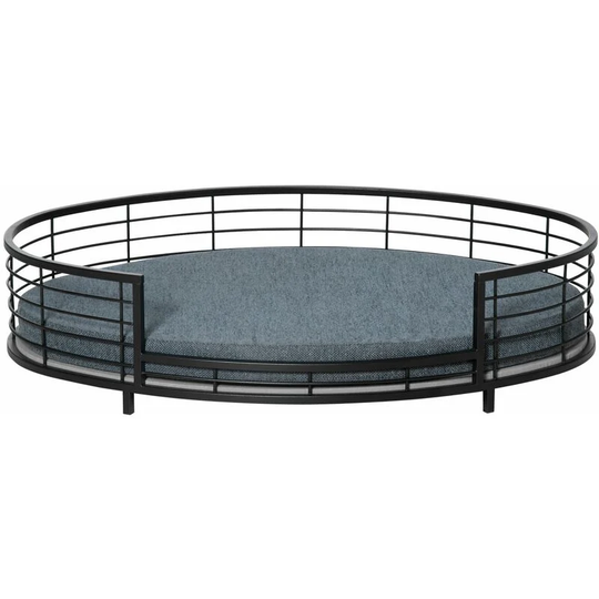 Raised Dog Bed Modern Pet Sofa, for Small Medium Dogs w/ Cuhsion - Black - Black - Pawhut