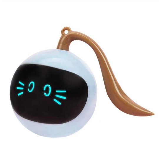 Automatic Cat Ball Toys Interactive Electric usb Rechargeable Self Rotating Indoor Teaser Selfplay Exercise Toys for Pet Kitten Light Blue Ball