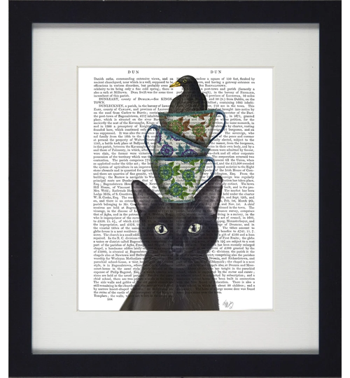 Funky Cats VII - Picture Frame Graphic Art Print on Paper