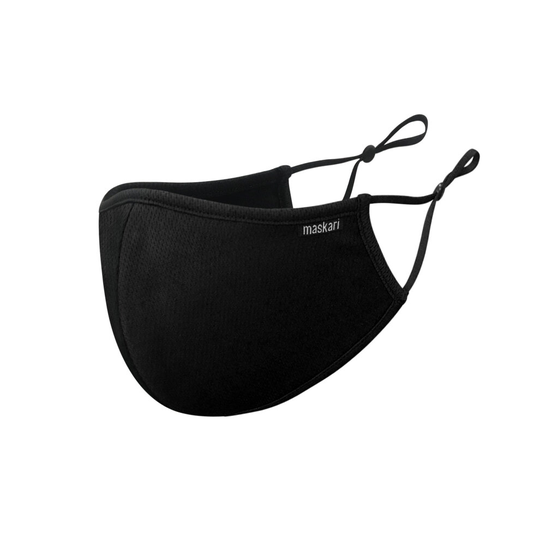 (Charcoal Black, Medium) Advanced Pro 3-Layer Reusable Washable Face Mask