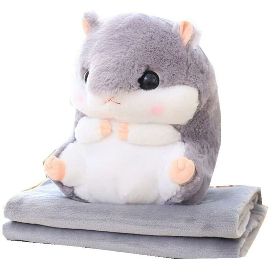 Cute Hamster Hiding A Pillow And A Soft Blanket 100x170 Cm -Thsinde