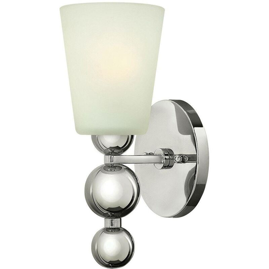 Elstead Zelda - 1 Light Wall Light Polished Nickel Glass Shade, E27
