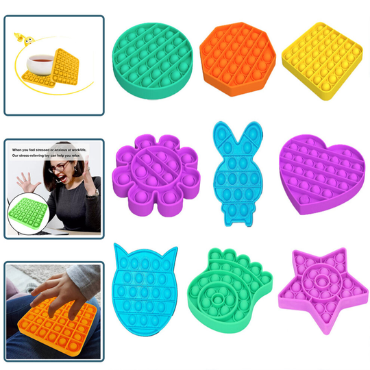 (Rabbit blue) Push Pop Pop Bubble Sensory Fidget Toy Autism Special Needs Stress Reliever Anxiety Relief Extrusion Sensory Toys