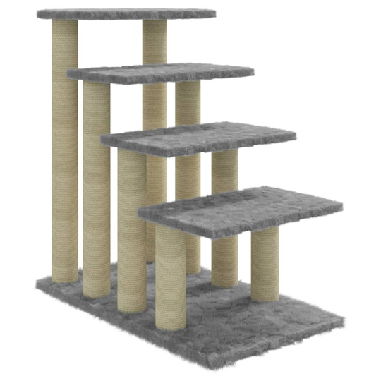(light grey) vidaXL Cat Tree with Sisal Scratching Posts Dark Grey 63 cm Cat Playhouse