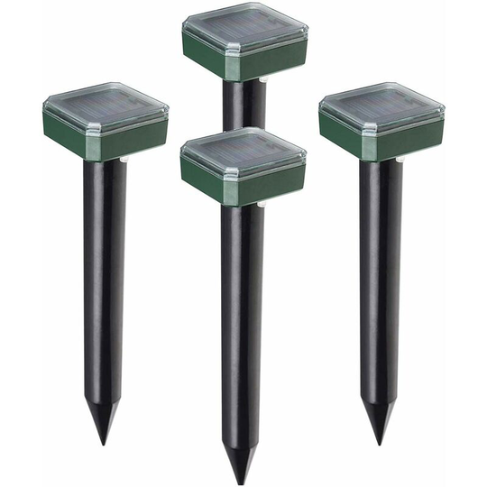 Betterlifegb - 4 Pack Ultrasonic Solar Mole Repeller IP56 - Betterlife Mole Repeller Ultrasonic Mole Repellent Mole Repeller for Outdoor Lawn Yard