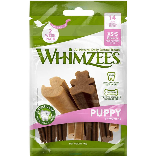 Whimzees - Puppy Treats (Pack of 7) (105g) (Brown) - Brown