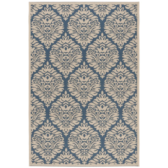 Kitt Hooked Blue Indoor/Outdoor Rug
