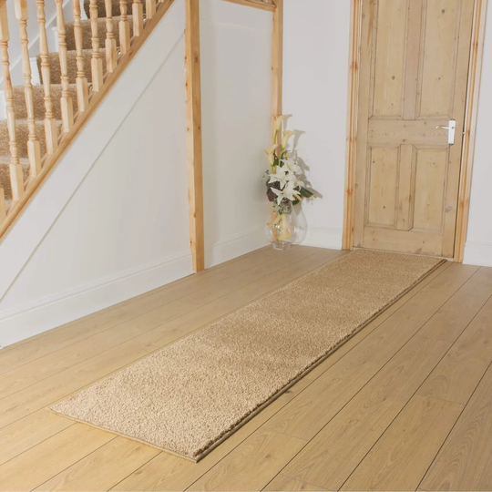 Adames Shaggy Gold Hallway Runner Rug