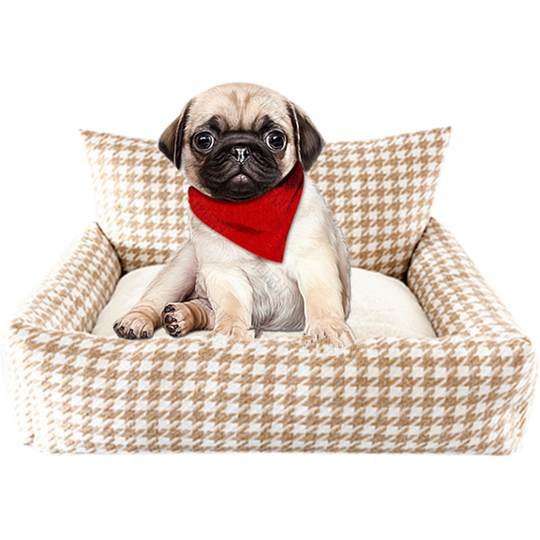 Kennel Plaid Pet Cuddler Bed Mattress Cat Litter Warm Pet Basket Supplies Puppy Cushion for Dogs Cats,model:Camel s - model:Camel s