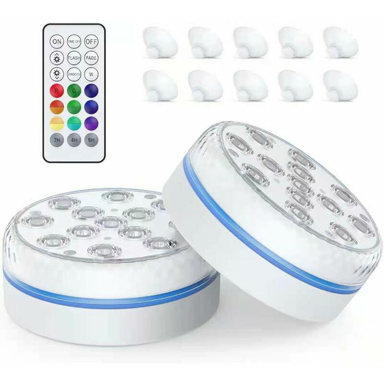 Underwater LED Pool Light Aquarium Atmosphere Light Multicolor Waterproof Spotlight with Remote Control (4pcs)