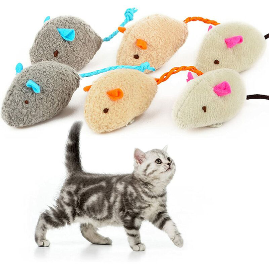 Modou - 6 Pieces Cat Mice Plush Mice Toys for Cats Kitten Pets Toys
