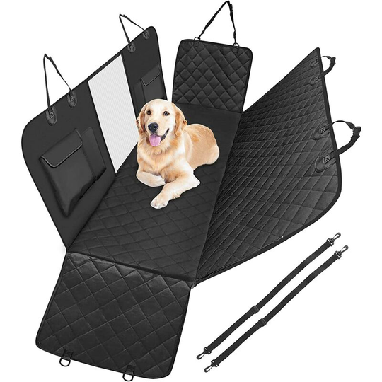 Hiasdfls - Dog Seat Cover, Christmas-Slip and Waterproof, Dog Car Protector with Mesh Window Scratch-Resistant Seat Belts Back Seat Cover, for Car
