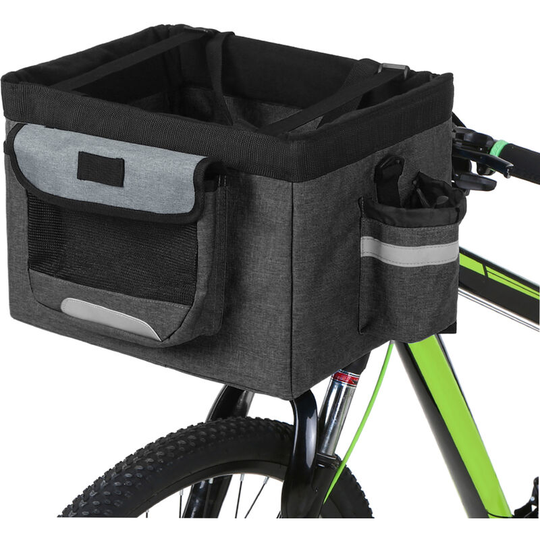 Lixada - Foldable Bicycle Front Basket Removable Bike Pet Basket Pet Dog Cat Rabbit Carrier Camping Tote Bag,model:Black