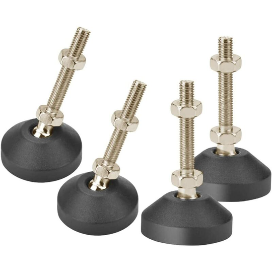 Adjustable Foot, Heavy Duty 4pcs Stainless Steel Leveling Feet M8 x 30mm Non-Slip Angle Adjustment Screws with t Nut for Furniture