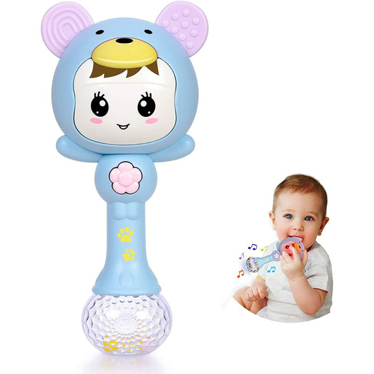 Briday - Baby Rattle,Light Up Musical Rattle Teether Toy for Baby 3 6 9 12 Months Baby Musical Instruments Sensory Sound Toys Infant Developmental