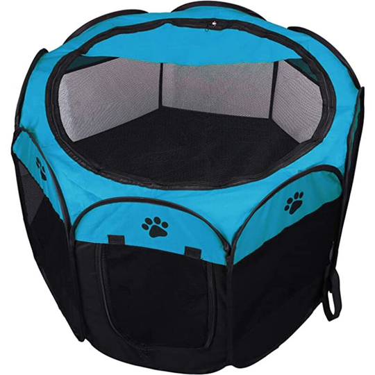 Foldable Pet Tent, Puppy Playpen Kennel for Dog, Cat and Rabbit(Sky Blue,S)