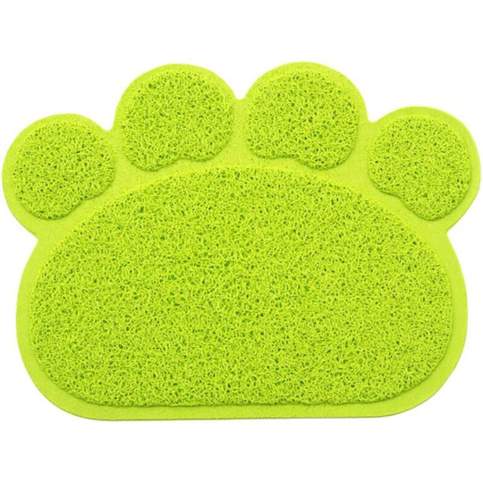 Pvc Paw Shaped Cat Dog Mat Litter Tray Cover Non-Slip Food Water Bowl Feeding Tray