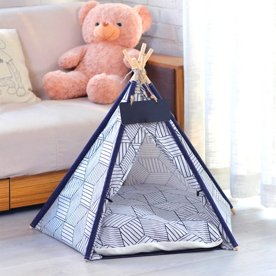 Foldable Pet Dog Cat Nest Bed Tent Wood Support, 50x50x60CM Diamond - Livingandhome