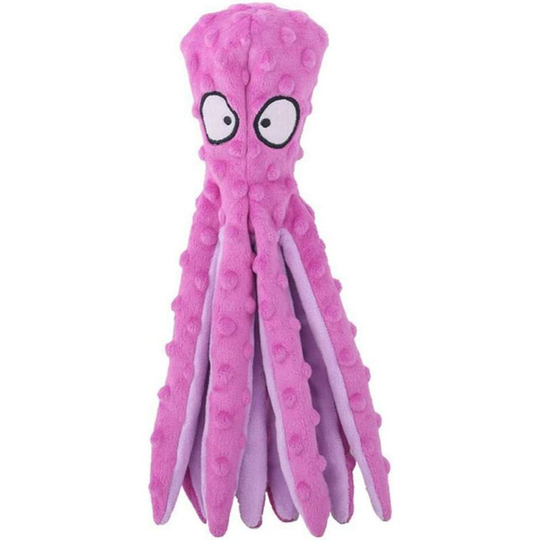 Indestructible Dog Toy Puppy Cute Cartoon Octopus Plush Pet Toy Dog Puzzle Voice Bite Resistant Dog Toy 32X8 Purple