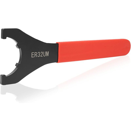 Collet Chuck Wrench, ER32 Socket Wrench er Key High Carbon Steel cnc Milling for Lathe Collet Nut Screw, Red(ER32)