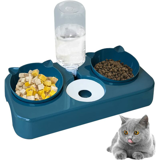 Bearsu - Cat Bowls, Bowl Automatici Drinker Pet Gatii Cat Para Water and Food Water Dispenser Automatici Perfect Reclining Neck Protection for Cat