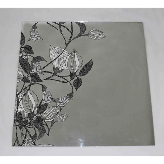 Monochrome Abstract Flowers Accent Mirror