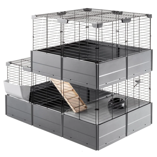 Ferplast Rabbit Cage Multipla Double 107.5X72x96.5 Cm Black