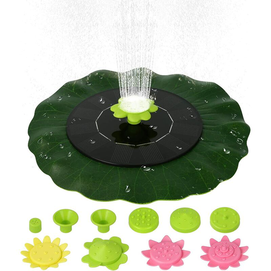 Betterlifegb - 6V 1W Solar Fountain Pump Lotus Leaf Shape Floating Fountains Water Pump Bird Bath Free Standing Outdoor Fountain Brushless for Pool
