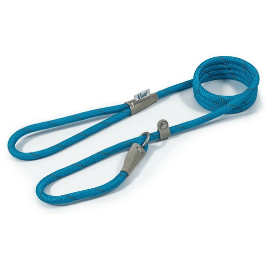Viva Leather Reflective Dog Slip Lead (120cm x 1.2cm) (Blue) - Blue - Ancol